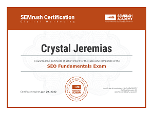 Certificate for SEO Fundamentals
