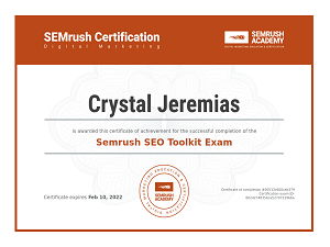 Certificate for SEO Toolkit